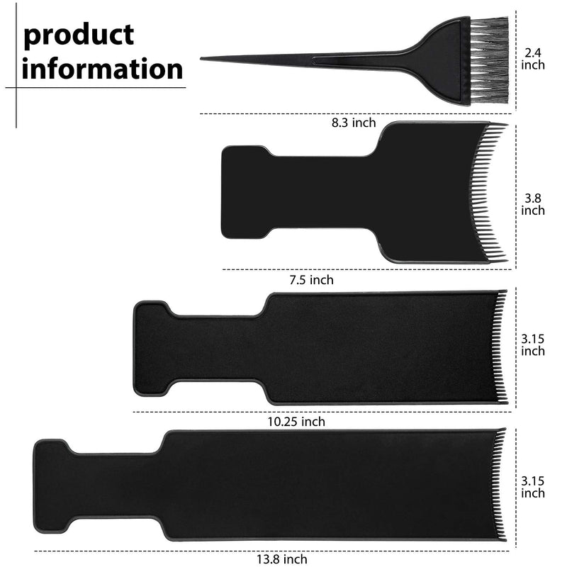 [Australia] - 4 Pieces Balayage Highlighting Board with Teeth Hair Dye Paddle Highlighting Brush for Balayage Board Comb for Hair Dye 