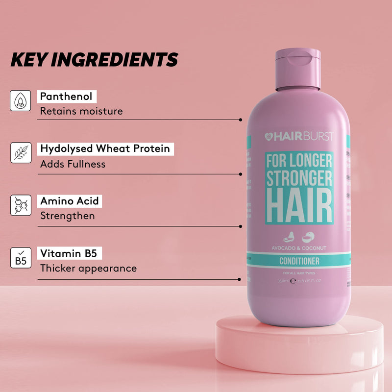 [Australia] - Hairburst Hair Growth Conditioner For Woman - Reduces Hair Loss - Strengthens Existing Hair Growth - Contains No SLS and Parabens - Coconut and Avocado Aroma - New Bigger Bottles 350ml 