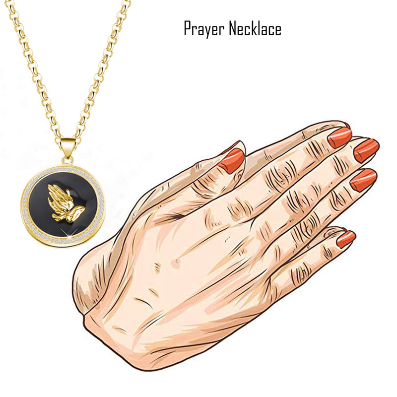 [Australia] - CZ God Serenity Prayer Necklace Recovery Bible Verse Pendant Necklace gold 