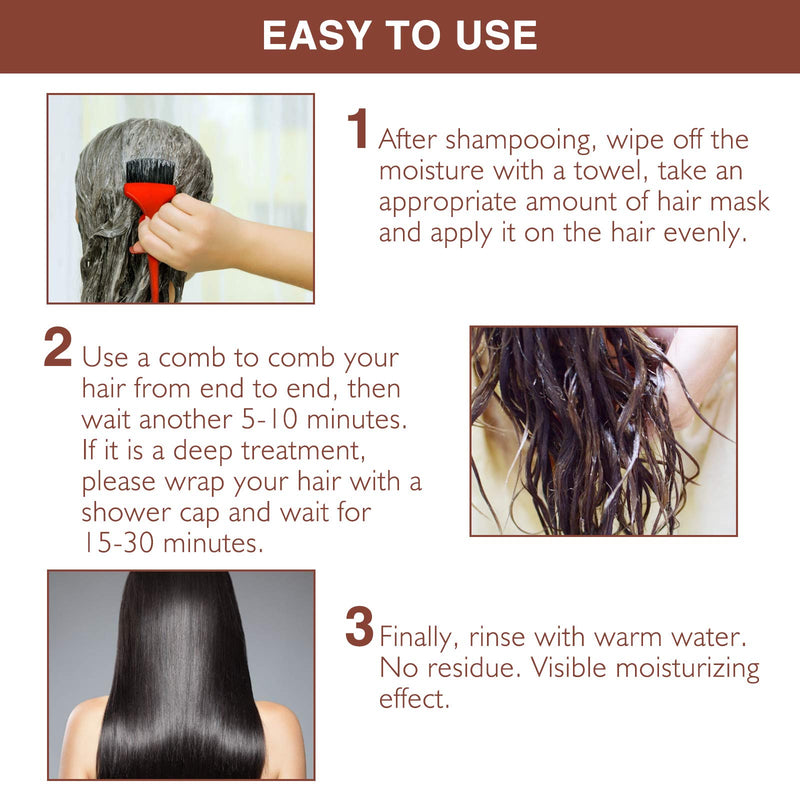 [Australia] - Hair Mask (300ml), lonstin Deep Conditioner Hair Treatment Mask, Moroccan Argan Oil Instant Repairing Mask for Dry Damaged Hair, Curly, Bleached Hair, Reduce split ends & Frizzy Control, 10.1Fl.Oz 