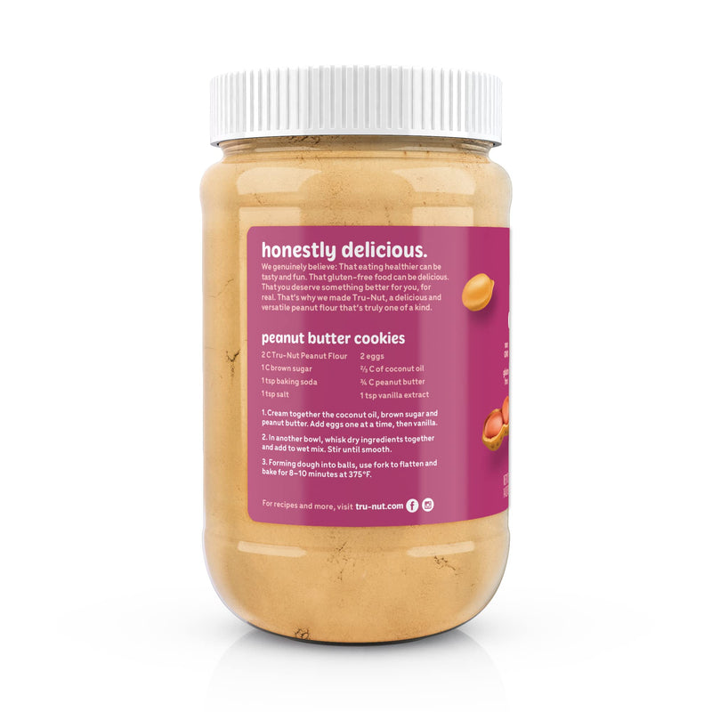 [Australia] - Tru-Nut Peanut Flour - Gluten Free Keto Flour For Baking, Good Source of Plant Protein - Low Carb, Non-GMO, Vegan, Keto Friendly | No Sugar Added | 18 Servings 14oz 