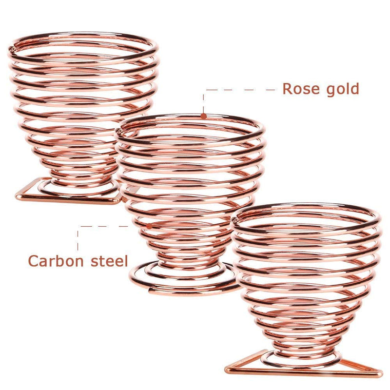 [Australia] - Makeup Sponge Blender Holders, 3 Pcs Makeup Sponges Stand Beauty Sponge Holder Rose Gold Plated Sponge Support Drying Rack Egg Powder Puff Display Stand 