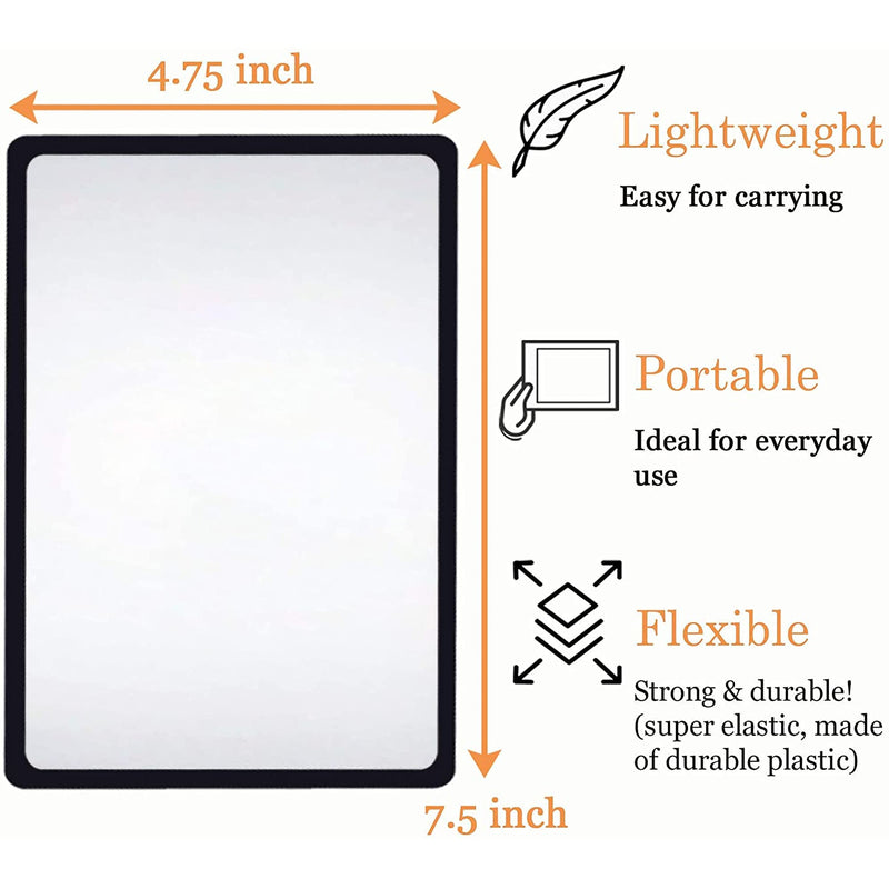 [Australia] - MagDepo 3 Pack Card Magnifier Ruler Fresnel Lens Fire Starter Credit Card Size Magnifier Magnifying Lens with 1 Bonus Page Compact Plastic Magnifying Sheet- Red Fire Red 