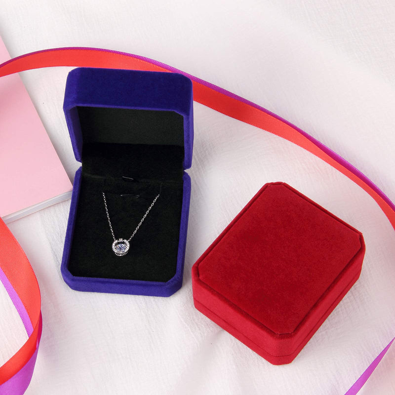 [Australia] - Lamoutor 4Pcs Velvet Necklace Pendant Gift Box Jewelry Gift Box 4 