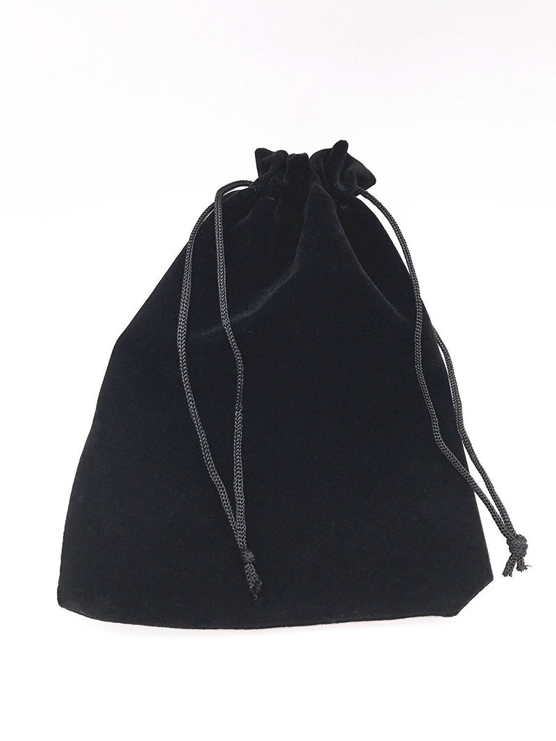 [Australia] - Lady Seven 6pcs 7" X 5" Velvet Cloth Jewelry Pouches/Drawstring Bags (Black) Black 