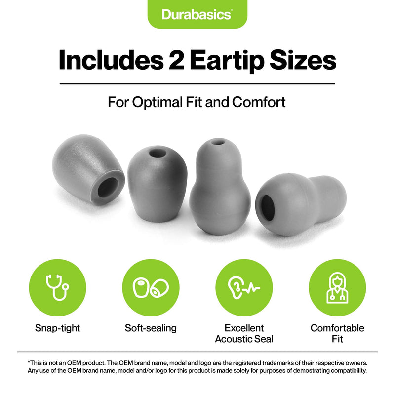 [Australia] - Durabasics Stethoscope Ear Tips Replacement for Littmann Stethoscopes - Compatible with Littman Ear Tips Replacement, Stethoscope Ear Pieces, Littmann Stethoscope Parts & Cardiology IV Parts - Grey 