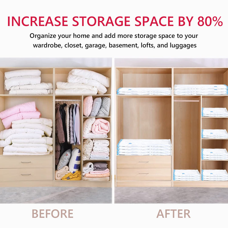 [Australia] - Vacuum Storage Bags , 6 Pack Small ReUsable Sealer Bags for Travel Packing Space Saving ( 40 x 60cm ） 40 X 60 Cm 