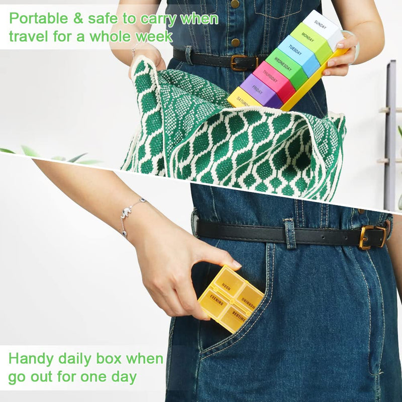 [Australia] - Large Pill Box 7 Day 4 Times a Day,Weekly Medicine Storage Box Tablet Organiser for Pills, Vitamin, Medication and Tablets, Fish Oils 