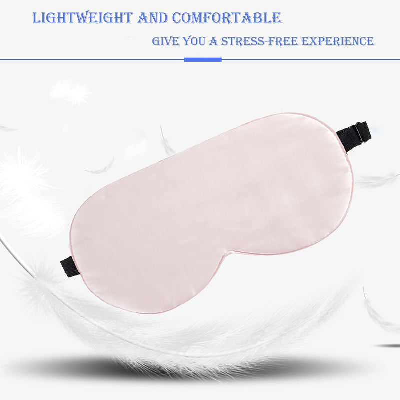 [Australia] - Silk Sleep Mask Pure Mulberry Silk Eye Mask Sleeping Mask Silky Soft Eyeshade Elastic Strap for Travel Naps Shift Work for Adult Pink 