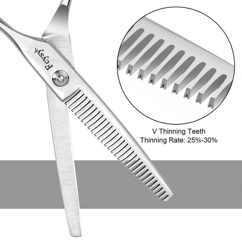 [Australia] - Thinning Shears, Fcysy 6” Professional Sharp Hair Thinning Scissors, Barber Texturizing Shears, Salon Haircut Blending Shears for Cutting Hair，Layering Scissors for Man Woman Kids Silver 