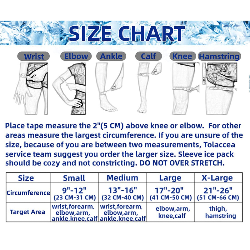 [Australia] - Tolaccea Hot & Cold Therapy Flexible Ice Packs Cold Therapy Compression Sleeve Reusable Gel Pack for Injury Cold Wrap for Knee Calf Elbow Blue Small(9''-12'') 