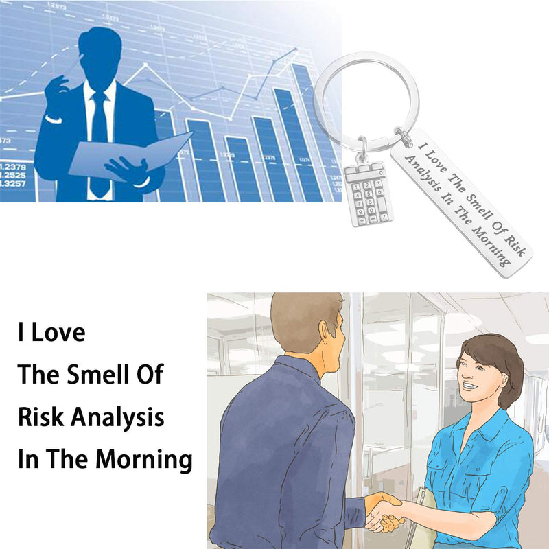 [Australia] - MAOFAED Actuary Gift Accountant Gift Statistician Gift Consultants Gift Insurance Agent Gift I Love The Smell of Risk Analysis in The Morning Actuary Keychain 