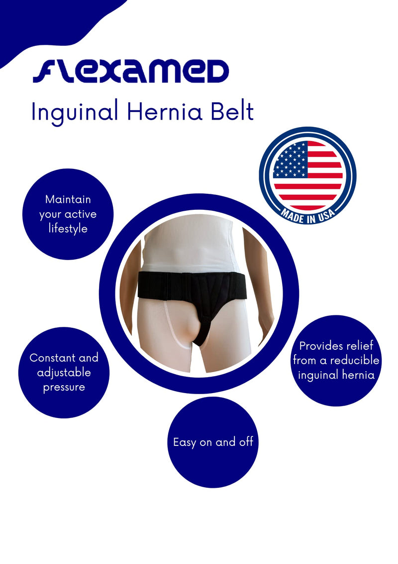 [Australia] - Hernia Gear Left Side Inguinal Hernia Groin Belt Black (M 32-36) M 32-36 