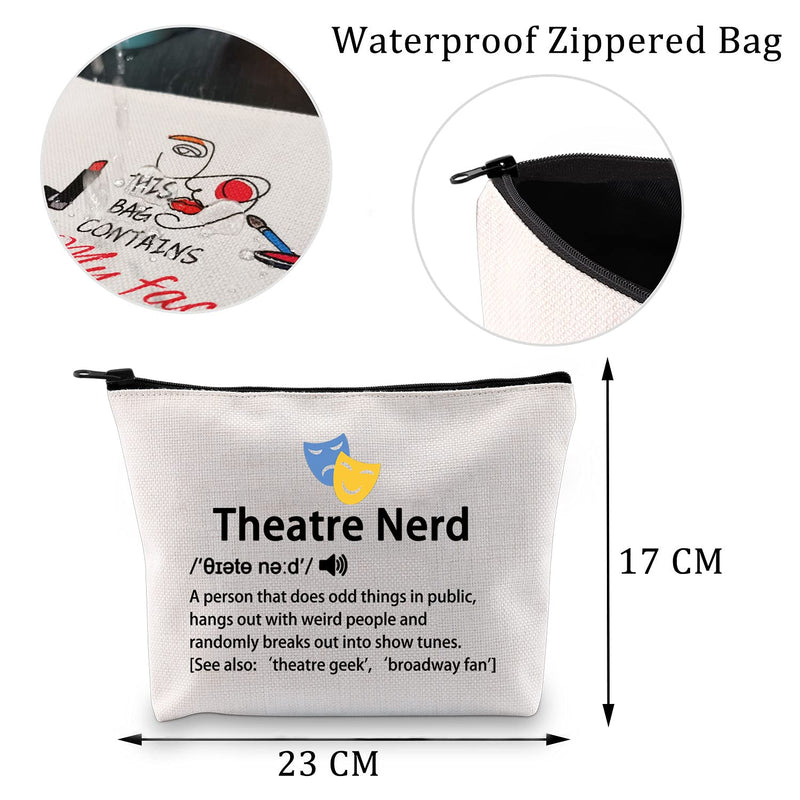 [Australia] - MYSOMY Theatre Gifts Theatre Nerd Makeup Bag Drama Gifts Broadway Musical Gifts Theatre Lover Gifts Theatre Geek Gifts (Theatre Nerd) 