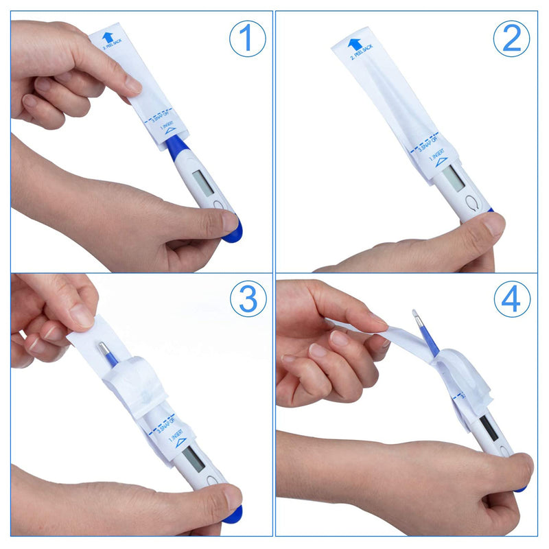 [Australia] - Baluue 100pcs Thermo- Meter Probe Covers Disposable Universal Digital Oral Rectal- Covers Refill Sleeve Replacement 
