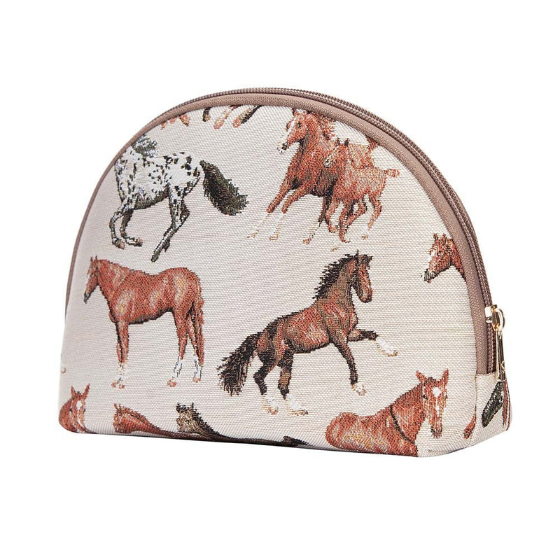 [Australia] - Signare Tapestry Cosmetic Bag Makeup Bag for Women with Animal and Pet Designs (Running Horse; COSM-RHOR) Running Horse 