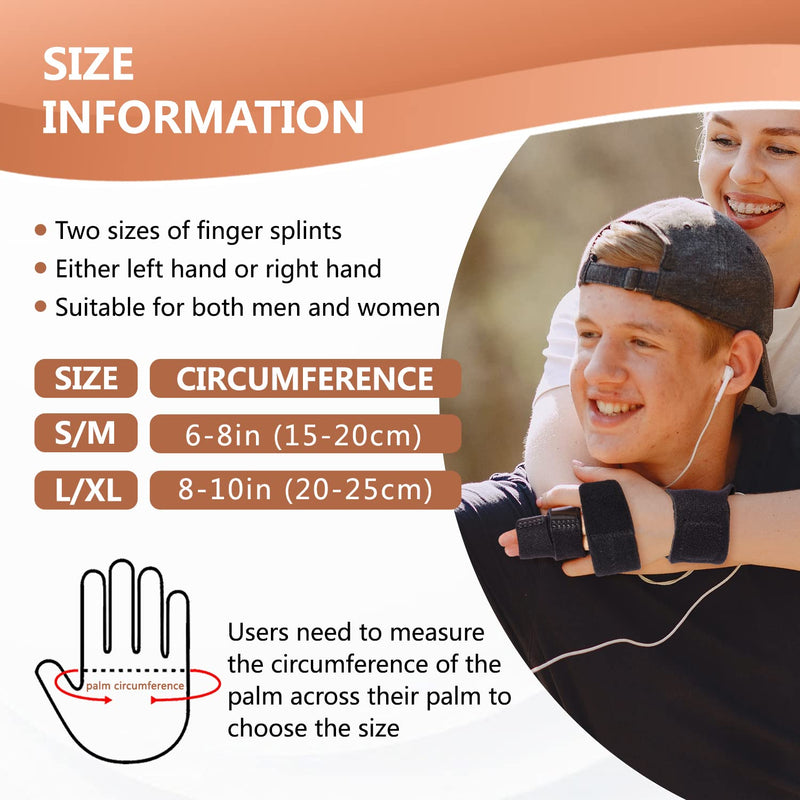 [Australia] - 2 Finger Splint, Trigger Finger Splint, Adjustable Two Finger Brace Hand and Wrist Support, Finger Straightening Immobilizer for Broken Fingers, Arthritis, Mallet Finger, Sprains, Finger Pain Relief Small/Medium 