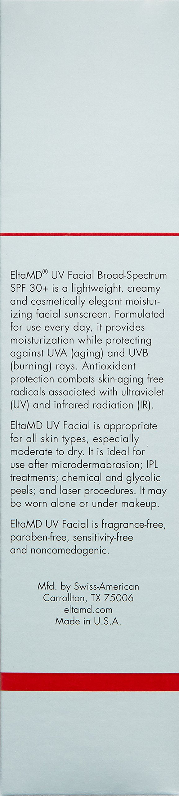 [Australia] - EltaMD UV Facial Moisturizing Sunscreen Broad-Spectrum SPF 30+ with Hyaluronic Acid, Non-Greasy, Mineral-Based Face Sunscreen with Zinc Oxide 3 Ounce (Pack of 1) 