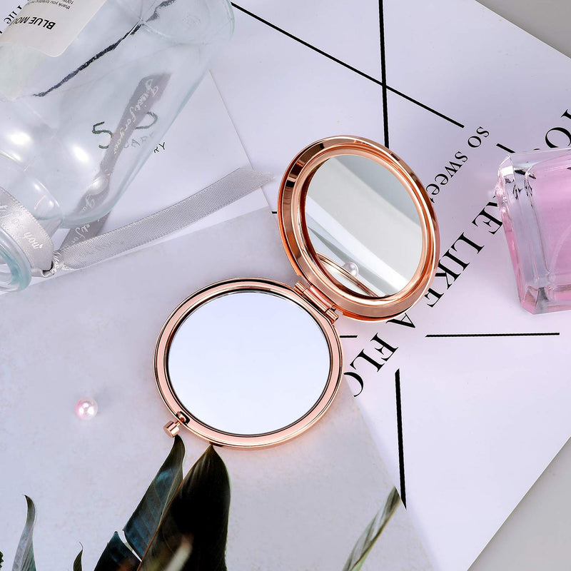 [Australia] - ElegantPark Graduation Gifts for Women Engraved Personal Adventure Begins Compact Mirror for Wedding Bridal Shower New Job Birthday Rose Gold Travel Makeup Mirror 