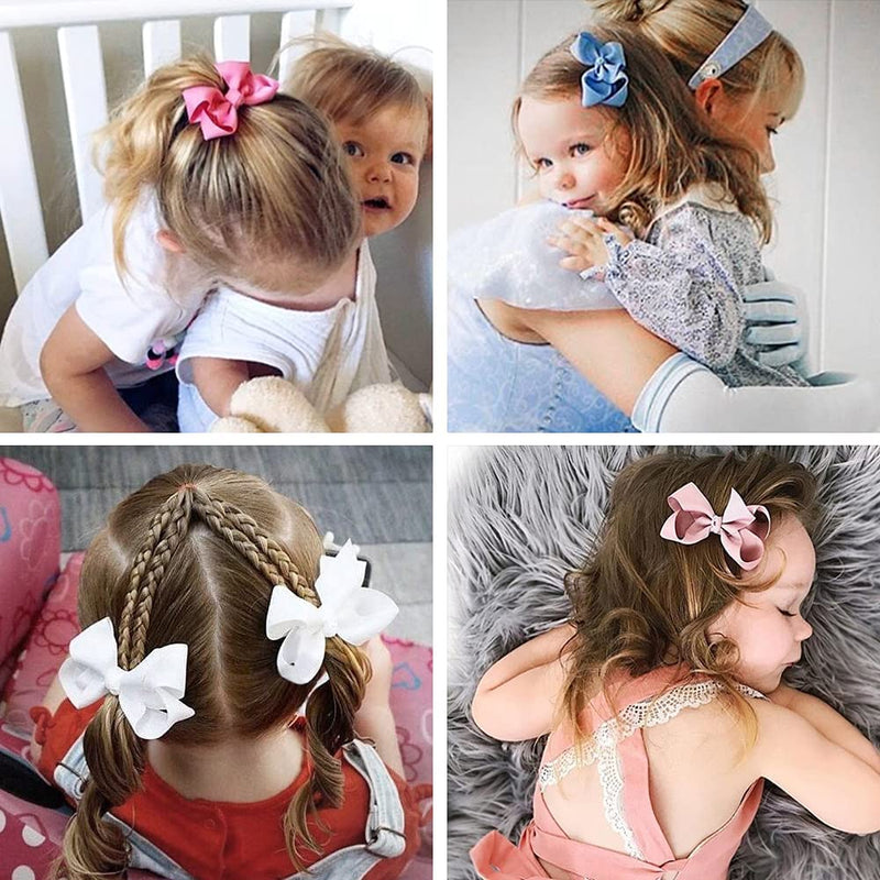 [Australia] - JOYOYO 40 Pcs Toddler Girls Hair Bows Hair Clips for Girls Medium Size Bows for Girls Hair Grosgrain Ribbon Bows, Kids Hair Accessory 3 Inch Hair Bows In Pairs 