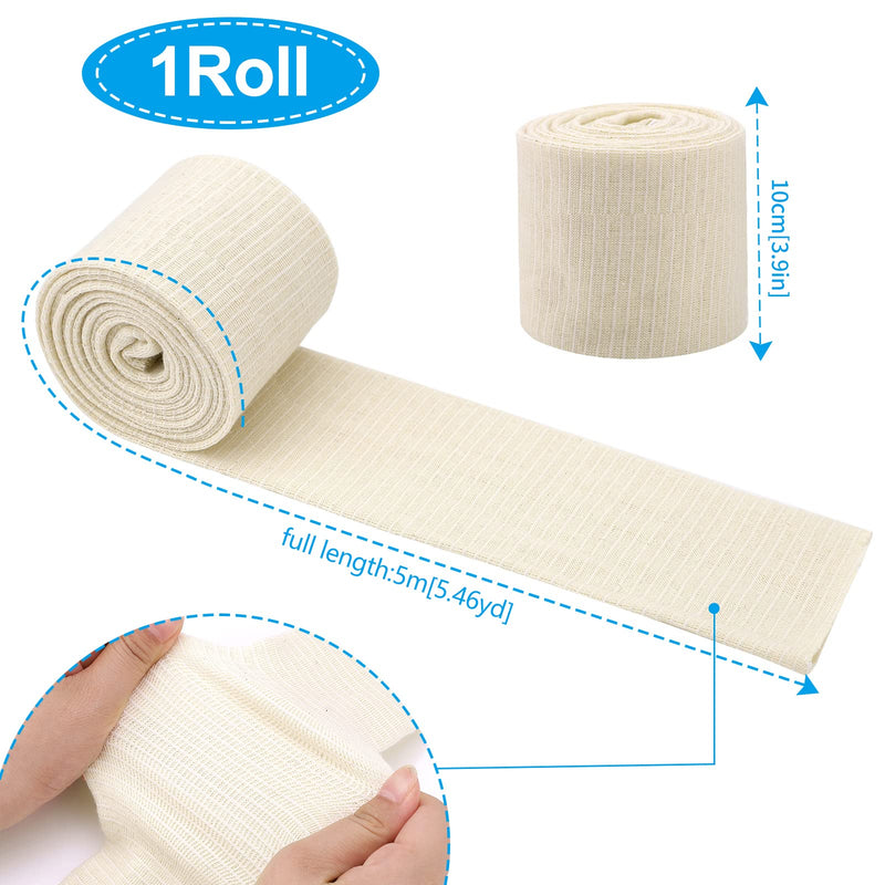 [Australia] - Elastic Tubular Support Bandage Sport Bandages Washable & Reusable for Large Knee Support Bandage Medium Thigh, Cotton Spandex White 10cm*5m 