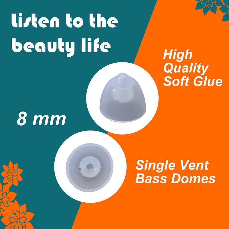 [Australia] - Hearing Aid Domes for Oticon Replacements,Oticon Minifit Single Vent Bass Domes (8 mm/3 Pack）,Universal Domes for Oticon Hearing Aid Supplies 