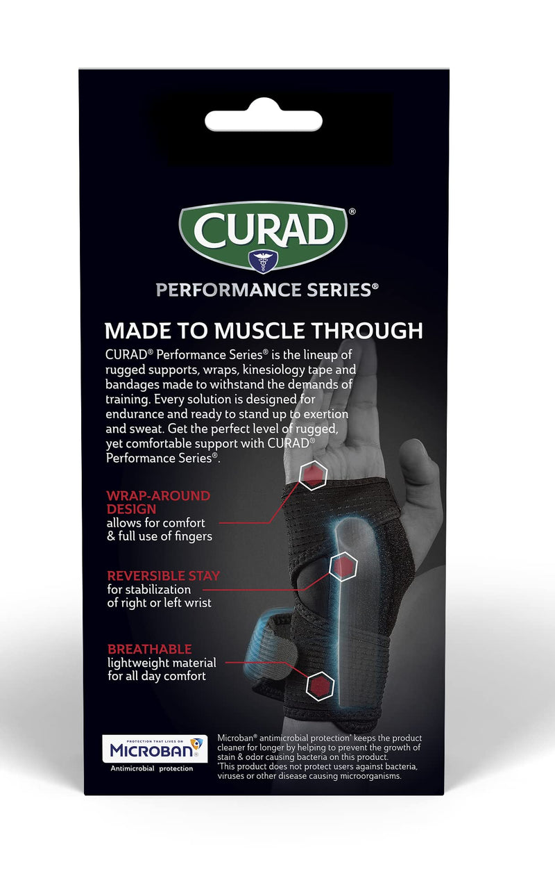 [Australia] - Curad Performance Series Ironman Wrist Support, Reversible Rigid Brace, Universal Fit for Mild Sprains and Strains 