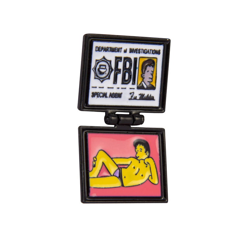 [Australia] - A N KINGPiiN FBI Mulder ID Card Folding Lapel Pin Badge Gift Party Shirt Collar,Costume Pin Accessories for Men Brooch 