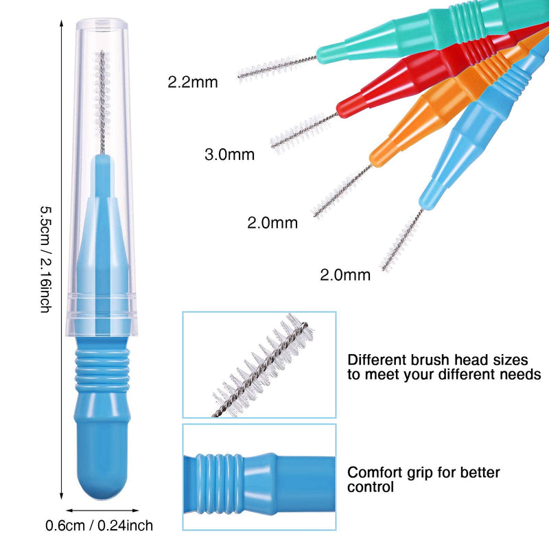 [Australia] - Interdental Brush Toothpick Dental Tooth Flossing Head Dental Brush Oral Dental Flosser Toothpick Cleaners Tooth Cleaning Tool with Storage Box, Red, Blue, Green, Orange (40) 40 
