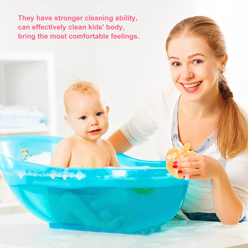 [Australia] - Lurrose 6pcs Kids Bath Sponge Cute Fruit Shape Body Loofah Shower Scrubber Exfoliating Washer Bath Ball Pouf Towel for Baby Toddler 