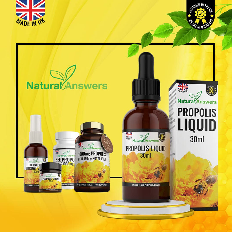 [Australia] - Bee Propolis Liquid 30ml (1 Bottle) Alcohol-Free Propolis Liquid Extract Tincture Skin Healing Throat and Mouth Health by Natural Answers. - 1 