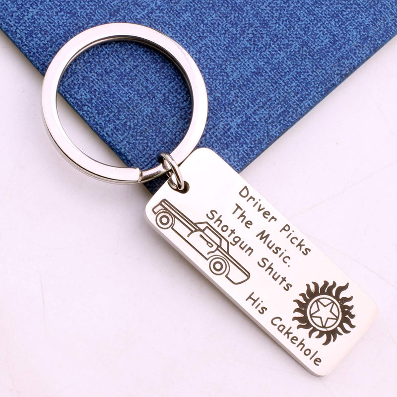 [Australia] - Supernatural Inspired Keychain Gift Driver Picks The Music Shotgun Shuts His Cakehole Keychain 