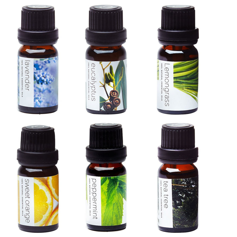 [Australia] - Essential Oils by PURE AROMA 100% Pure Therapeutic Grade Oils kit- Top 6 Aromatherapy Oils Gift Set-6 Pack, 10ML(Eucalyptus, Lavender, Lemon Grass, Orange, Peppermint, Tea Tree) 