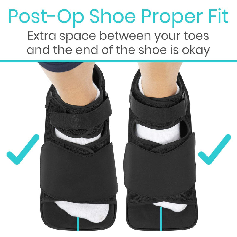 [Australia] - Vive Wedge Post-Op Shoe - Offloading Boot for Heel or Ankle Pain - Medical Foot Recovery for Bone or Soft Tissue Surgery, Fracture, Plantar Fasciitis, Ulcerations, Feet (Men's up to 6.5/Women's 6-8) Small (Pack of 1) 