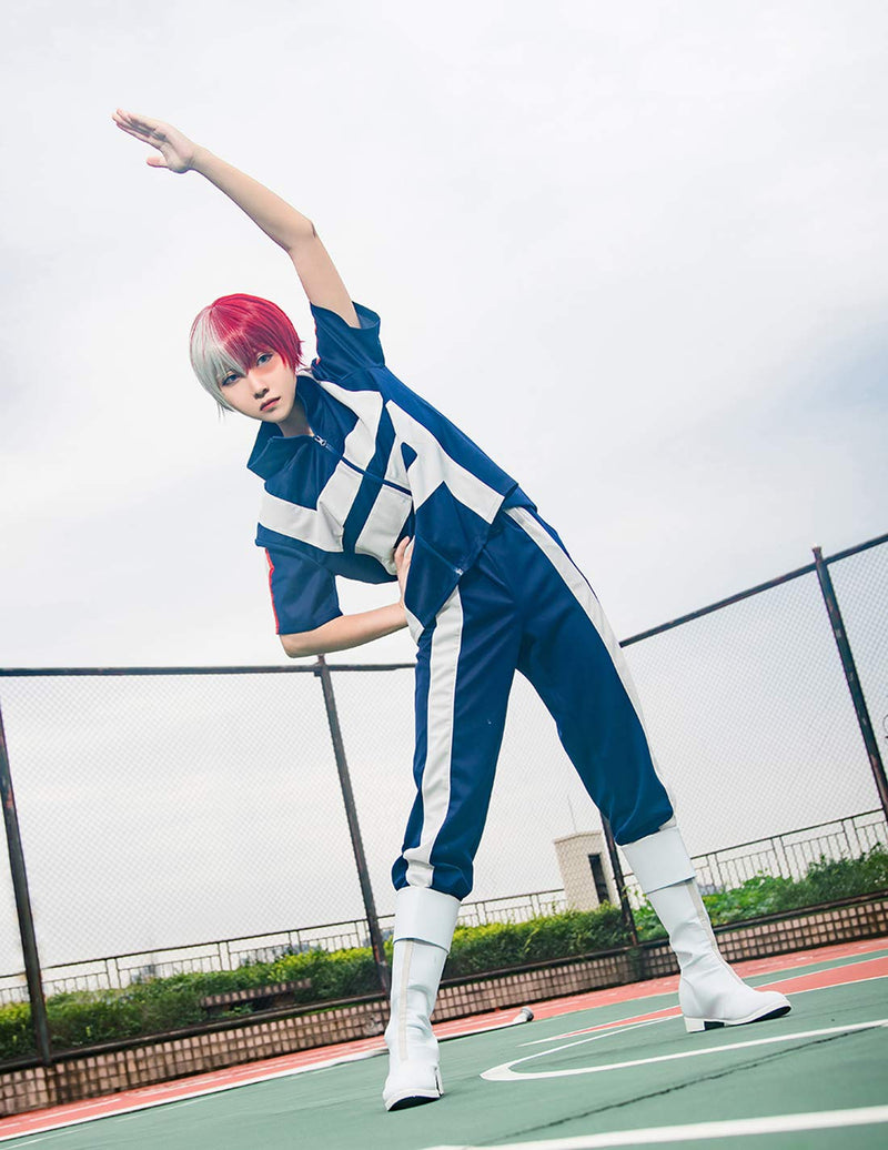 [Australia] - CR ROLECOS BNHA MHA Gym Uniform UA Training Uniform Deku Cosplay PE Outfit Small Navy Blue 