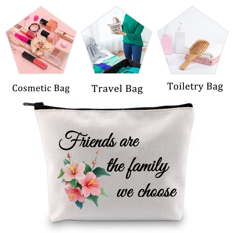 [Australia] - MYSOMY Friends are The Family We Choose Gifts Best Friend Cosmetic Bag Friendship Makeup Bag BFF Gifts (Makeup Bag) 