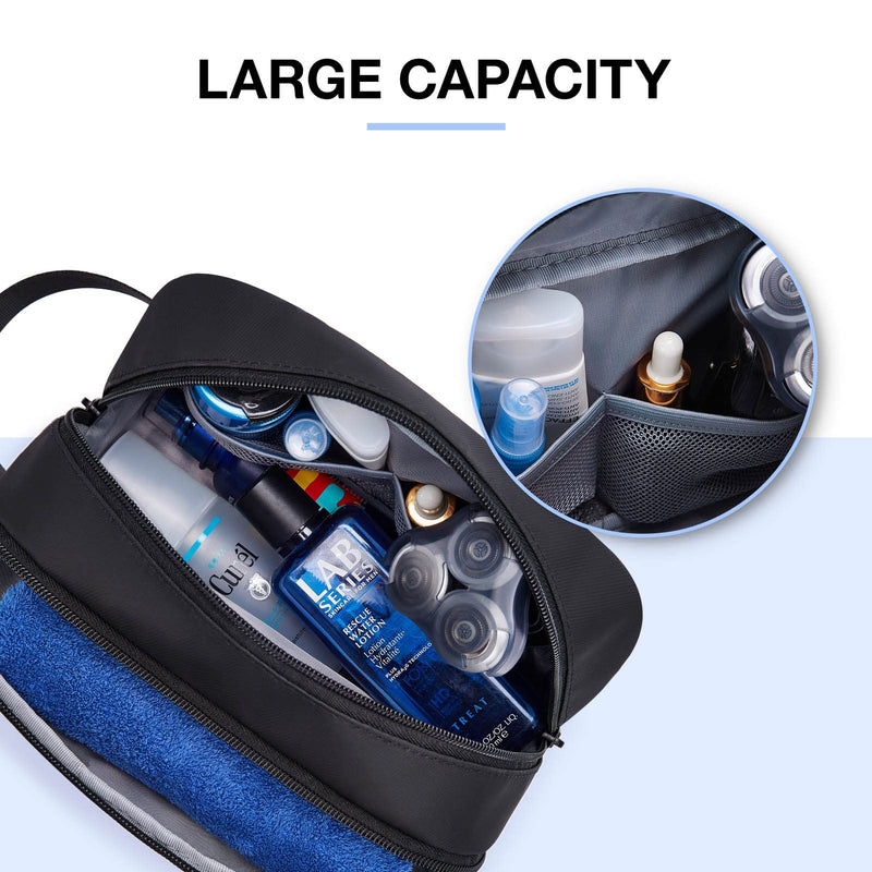 [Australia] - Toiletry Bag for Men, BAGSMART Mens Travel Toiletry Bag, Water-Resistant Dopp Kit for Travel, Lightweight Shaving Bag Fits Full Sized Toiletries, Black 