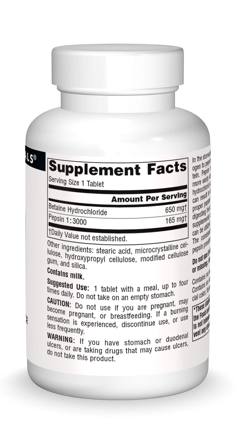 [Australia] - Betaine HCL 650mg Source Naturals, Inc. 90 Tabs 