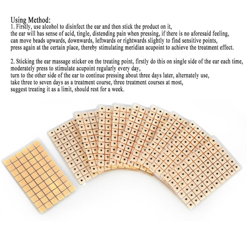 [Australia] - 600Pcs Disposable Ear Press Seeds Acupuncture Vaccaria Plaster Bean Acupoint Massage Pad Tool 