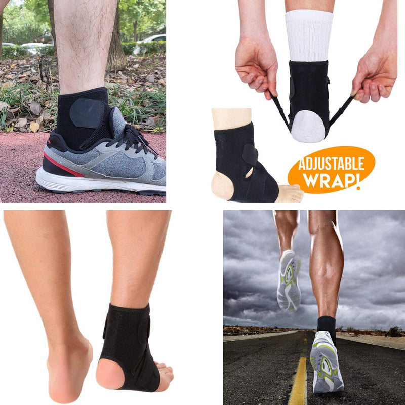 [Australia] - Spinegear Ankle Support Brace, Breathable Neoprene Sleeve, Adjustable Wrap for Men & Women, One Size Fits Both Right/Left Leg 