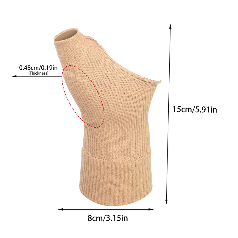 [Australia] - Wrist Thumb Compression Arthritis Gloves(1 Pair),Breathable Wrist Support Brace Wrist Sleeve with Gel Thumb Injury Pads,Comfortable Carpal Tunnel Sleeve for Hand Thumb Wrist Joint Relieve Pain Beige 