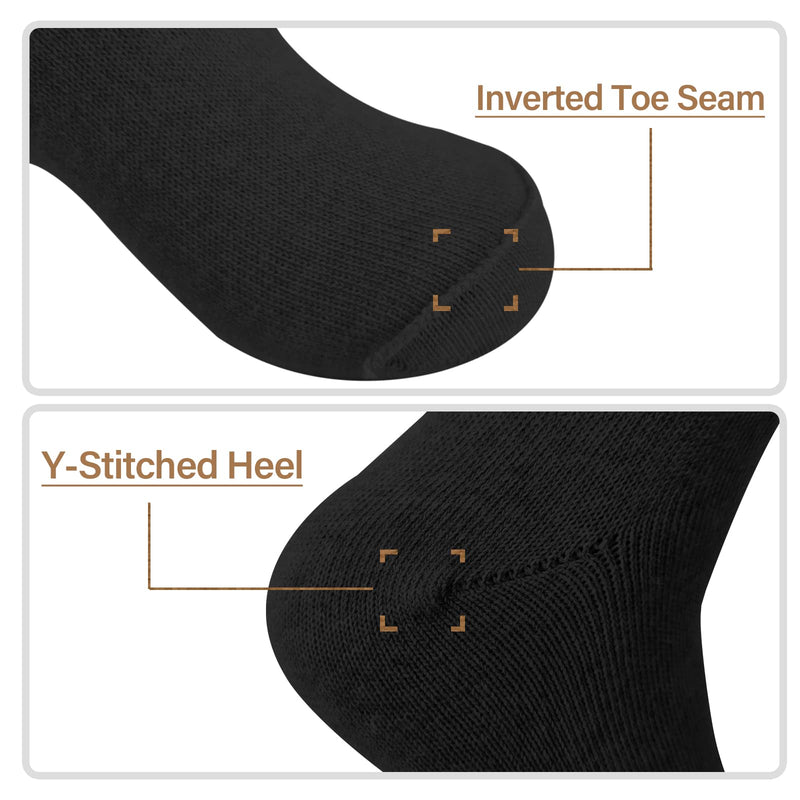 [Australia] - NOVAYARD 3 Pairs Diabetic socks Non Slip Hospital Wide Crew Edema Bariatric Socks Black Large 