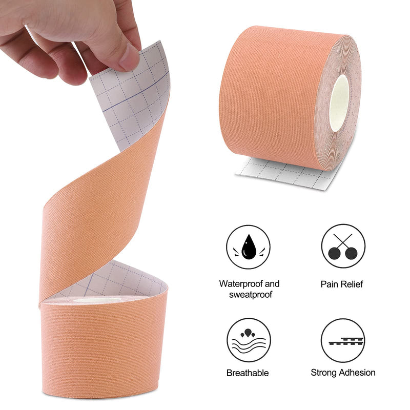 [Australia] - Kinesiology Tape (3 Uncut Roll) Kinetic Tape 16.4 ft Waterproof Athletic Sports Tape Physio Tape for Knees, Shoulder, Ankles, Elbow, Pain Relief,Joint Support (Mixed) 1 Black 1 Beige 1 Navy Blue 