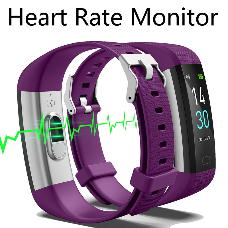 [Australia] - ENGERWALL Fitness Tracker with Step Counter /Calories /Stopwatch, Activity Tracker with Heart Rate Monitor, IP68, Health Tracker with Sleep Tracker, Smartwatch, Pedometer Watch for Women Men Kids Purple 