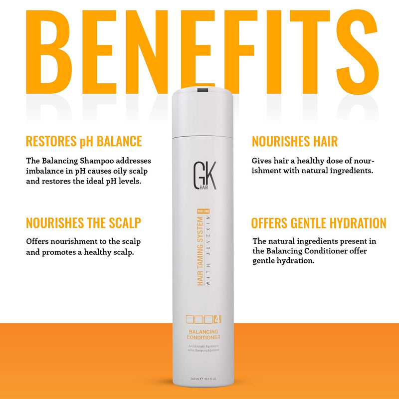 [Australia] - GK HAIR Global Keratin Balancing Hair Conditioner (300ml / 10.1 fl. oz.) For Dry Damaged and Frizzy Hairs | Extremely Moisturized and Nourished Your Hairs With Argan Oil - For All Hair Types. 300ml 