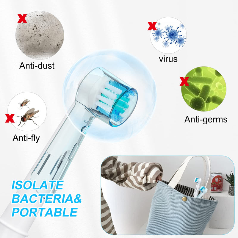 [Australia] - LOPHE Travel Portable Toothbrush Head Covers, 8Pcs Plastic Toothbrush Head Protector Cap, Dustproof Electric Toothbrush Protective Case for Home Outdoor Camping Hiking Travel Bathroom 
