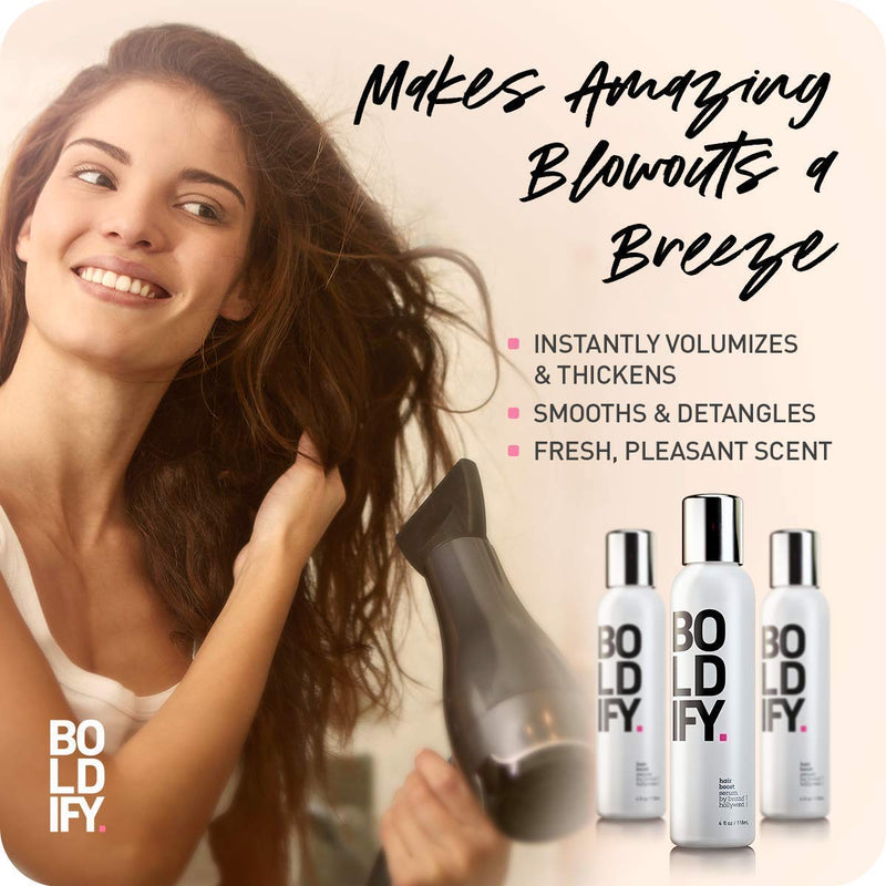 [Australia] - Boldify 3X Biotin Hair Thickening Serum - Get Thicker Hair Day One - Natural 3-in-1 Hair Retention, Leave-In Conditioner & Plumping Blow Out Treatment - Healthy Looking Hair Growth - 4oz 4 Fl Oz (Pack of 1) 