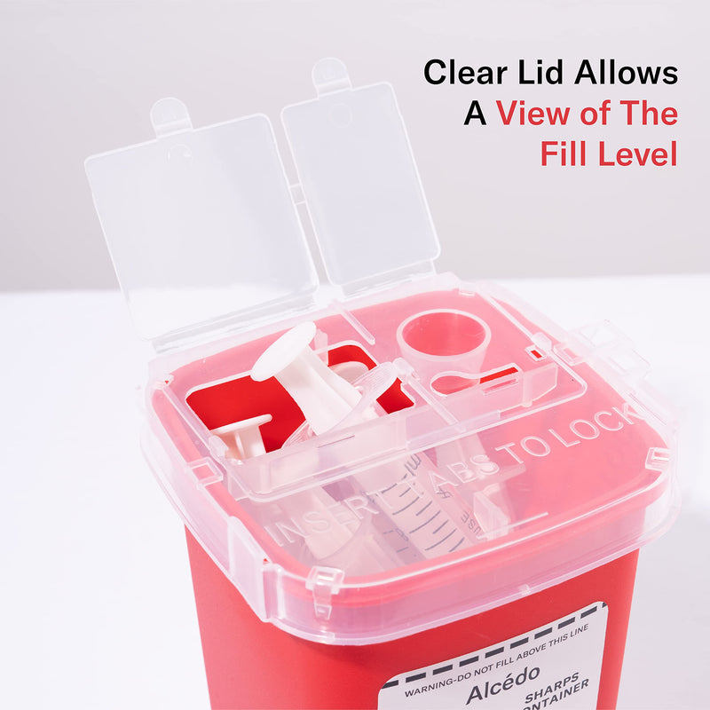[Australia] - Alcedo Sharps Container for Home Use and Professional 1 Quart (3-Pack) | Biohazard Needle and Syringe Disposal | Small Portable Container for Travel 3 