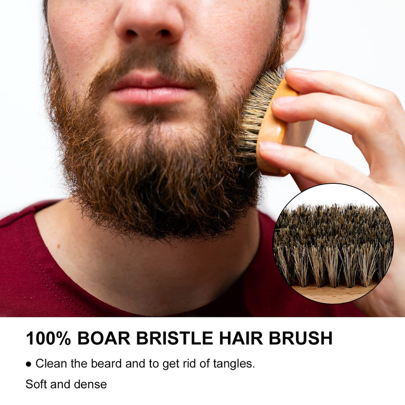 [Australia] - URAQT Beard Growth Kit, 6 Piece Beard Grooming Tools, Beard Derma Roller (0.5mm,1mm,1.5mm), Titanium Microneedle Beard Roller with Beard Brush Beard Scissors Comb for Men Beard Rapid Growth 6PCS 