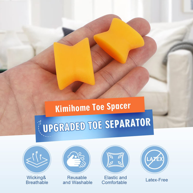 [Australia] - Kimihome 10 Packs Gel Toe Separator, Toe Gasket-Redress Overlapping Toes, Prevent Friction and Release Pressure, Relieve The Pain Caused by Bunions, Yellow. 